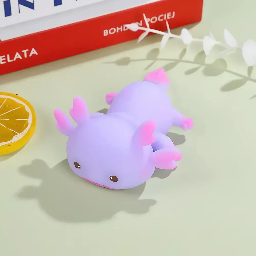1/4pcs Axolotl Squeeze Ball Cute Fish Relax Cartoon Antistress Squishy Stress Relief Slow Rising For Adult Stretch Toys