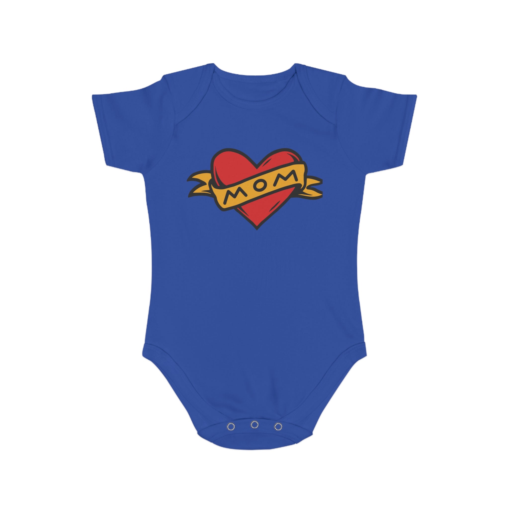 Mom Heart Banner baby bodysuit | tattoo style infant onesie