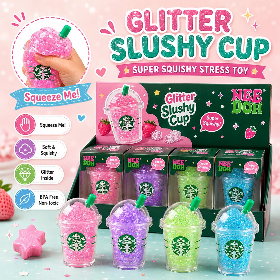 Schylling NeeD Doh Stress-relief drink cup Bilnd Box Sensory Squeeze Toy Stress Relief Snowball for Focus ADHD Population