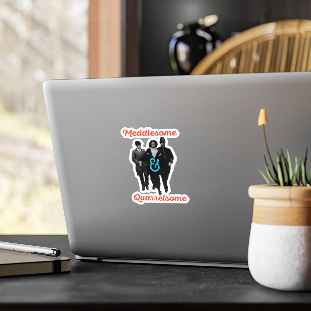 Meddlesome & Quarrelsome Kiss-Cut Vinyl Decal | Vintage Comic Trio Sticker