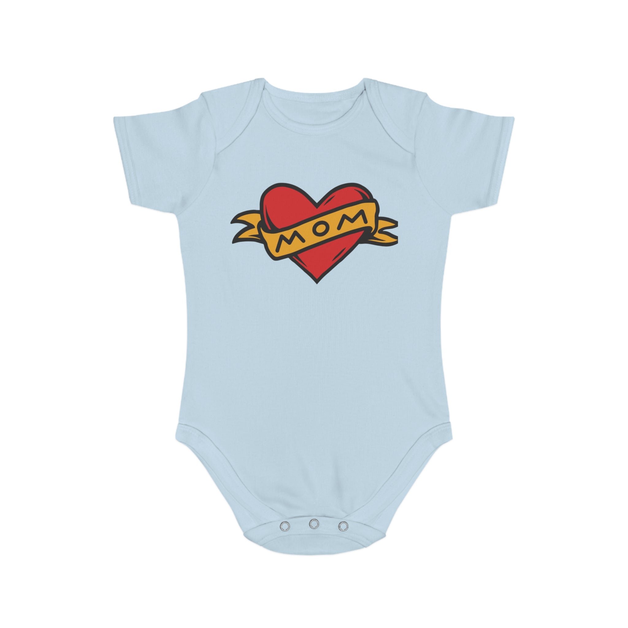 Mom Heart Banner baby bodysuit | tattoo style infant onesie