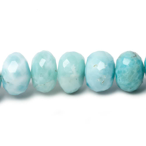 10mm Larimar faceted rondelle beads 13.5 inch 50 pieces
