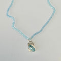 Aquamarine Charm Necklace 14K Gold