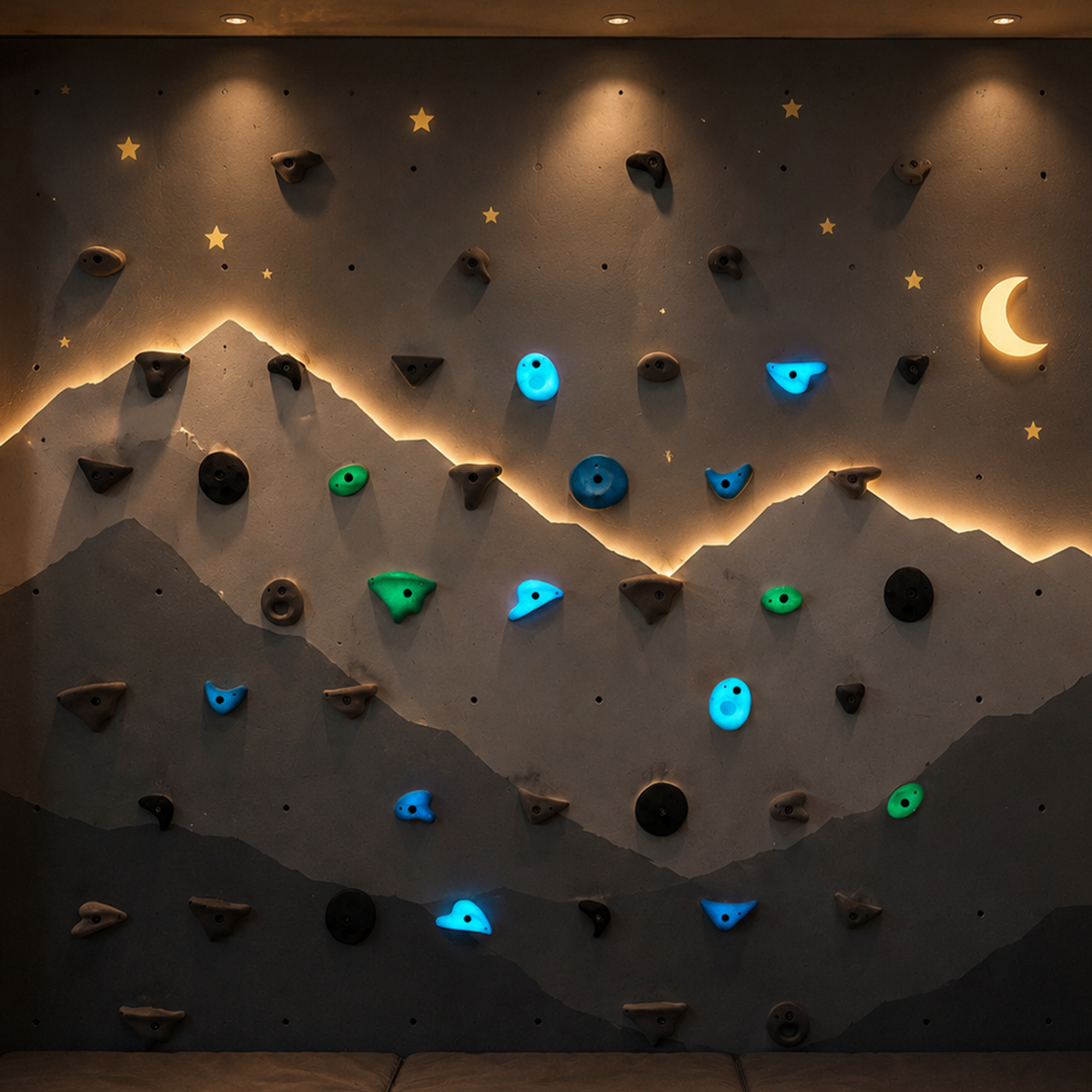 Premium Rock Climbing Holds (Aurora) - Glow-in-the-Dark Rock Climbing Holds
