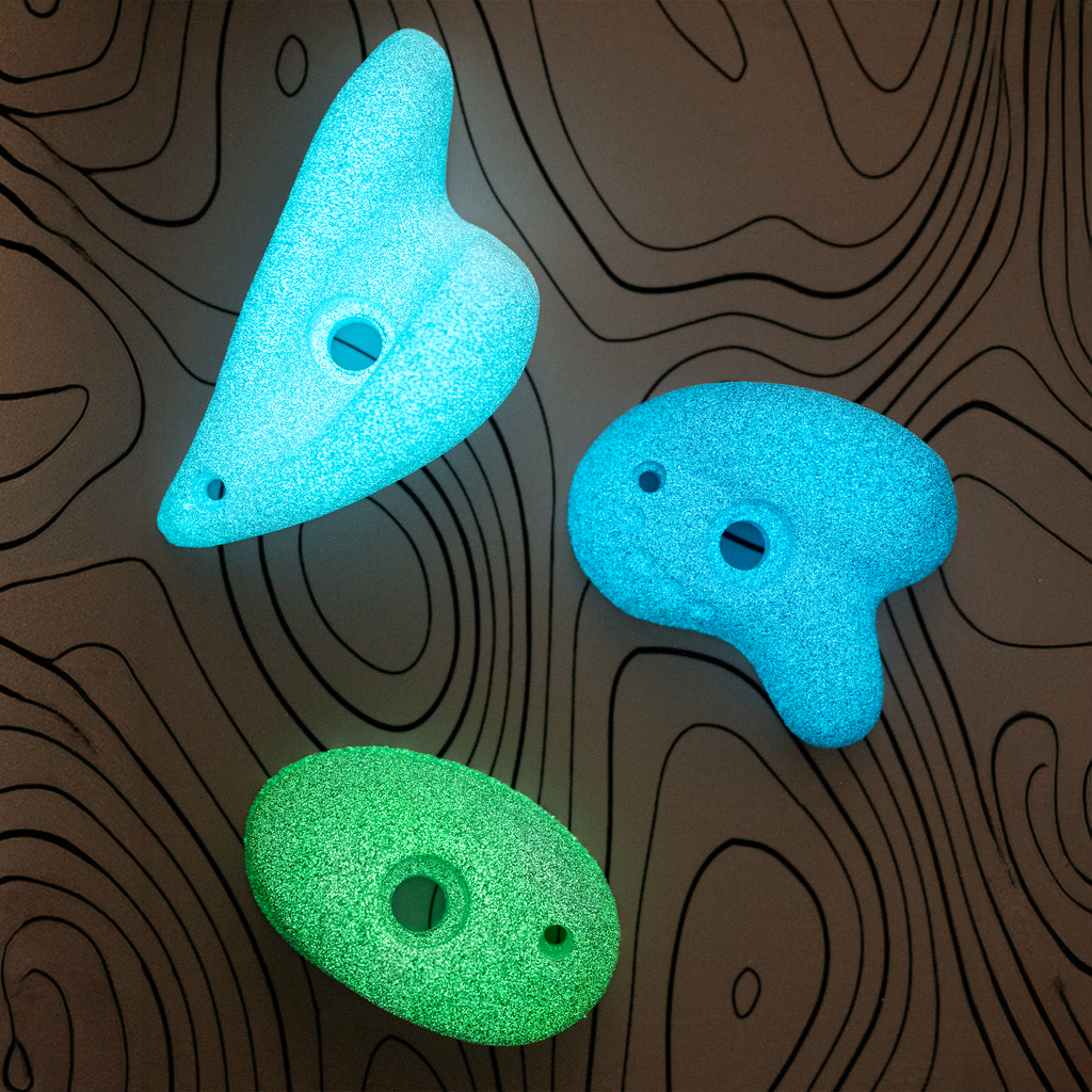 Premium Rock Climbing Holds (Aurora) - Glow-in-the-Dark Rock Climbing Holds