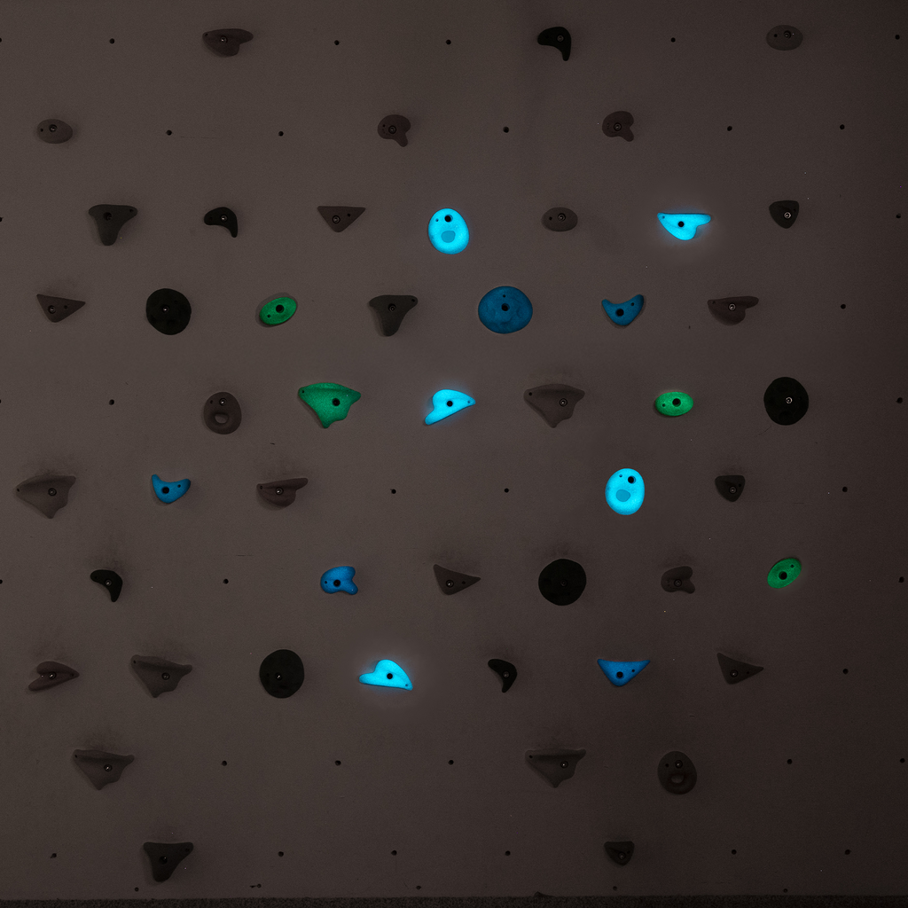 Premium Rock Climbing Holds (Aurora) - Glow-in-the-Dark Rock Climbing Holds