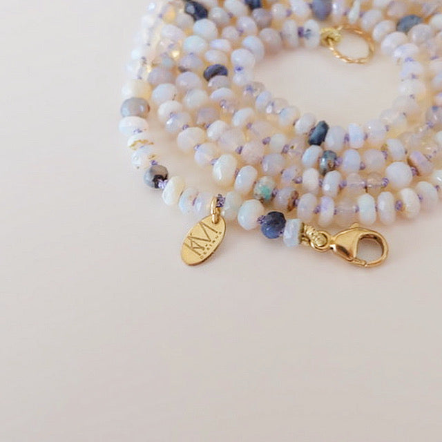 Australian Opal Candy Necklace 14K Gold