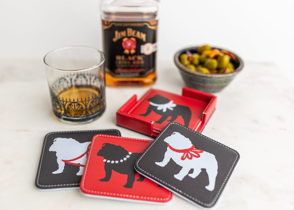 Georgia Bulldog Coasters, Set of 4