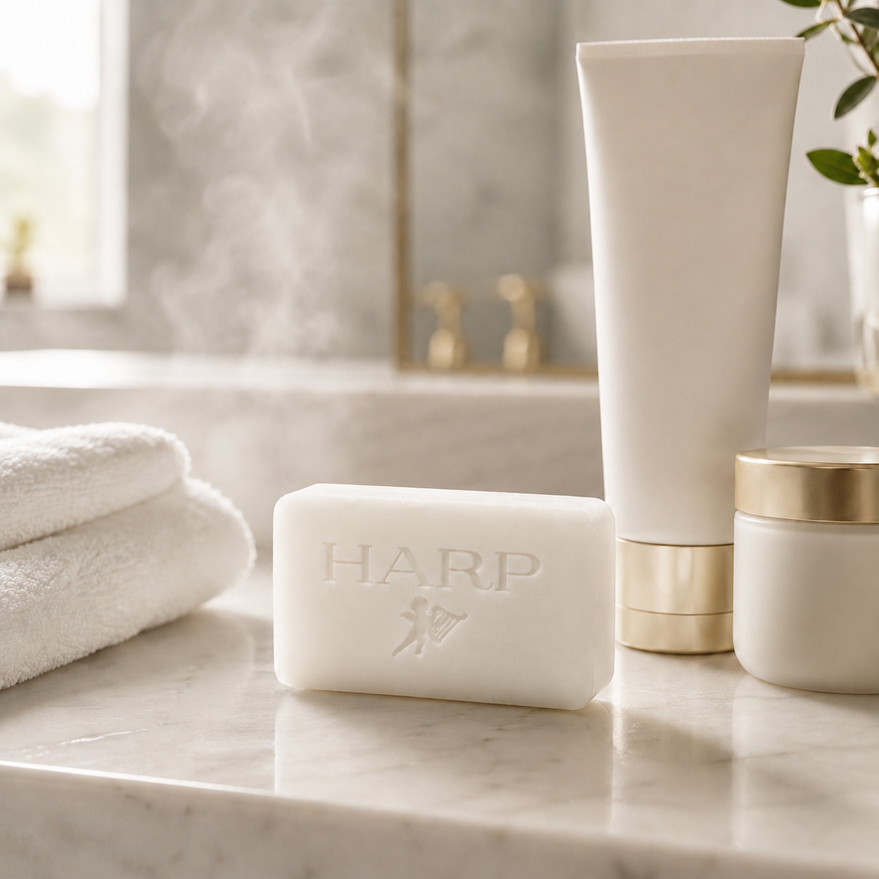 HARP® FRAGRANCE FREE Body Wash Bar – pH Balanced (5.0–6.0) Syndet Cleanser, No Lye, Non-Comedogenic, Gentle for Sensitive & Dry Skin, With Shea Butter & Borage Oil. 5oz Bars