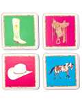 Cowgirl Coasters, Set of 4