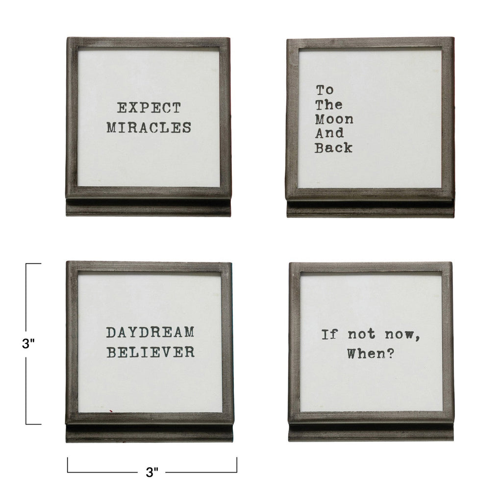 Gunmetal Framed Easel with Inspirational Quote