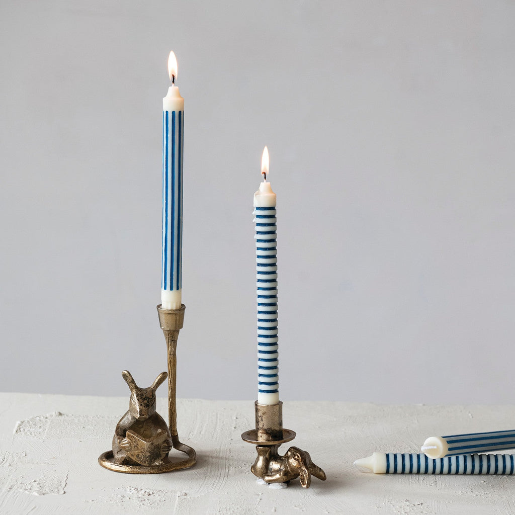 Antique Gold Aluminum Mouse Taper Candle Holder