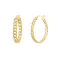 Curb Link Oval Hoop Earrings