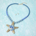 Starfish Pendant Beaded Statement Necklace