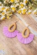Beautiful Purple Raffia Earrings