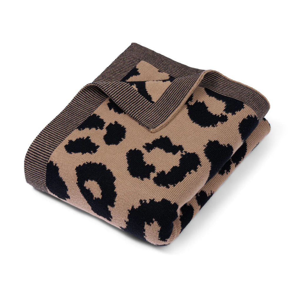 Leopard Jacquard Knit Baby Blanket
