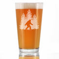 Bigfoot Engraved Pint Glass, Unique Sasquatch Themed Gifts, Funny Gift Idea for Outdoorsmen
