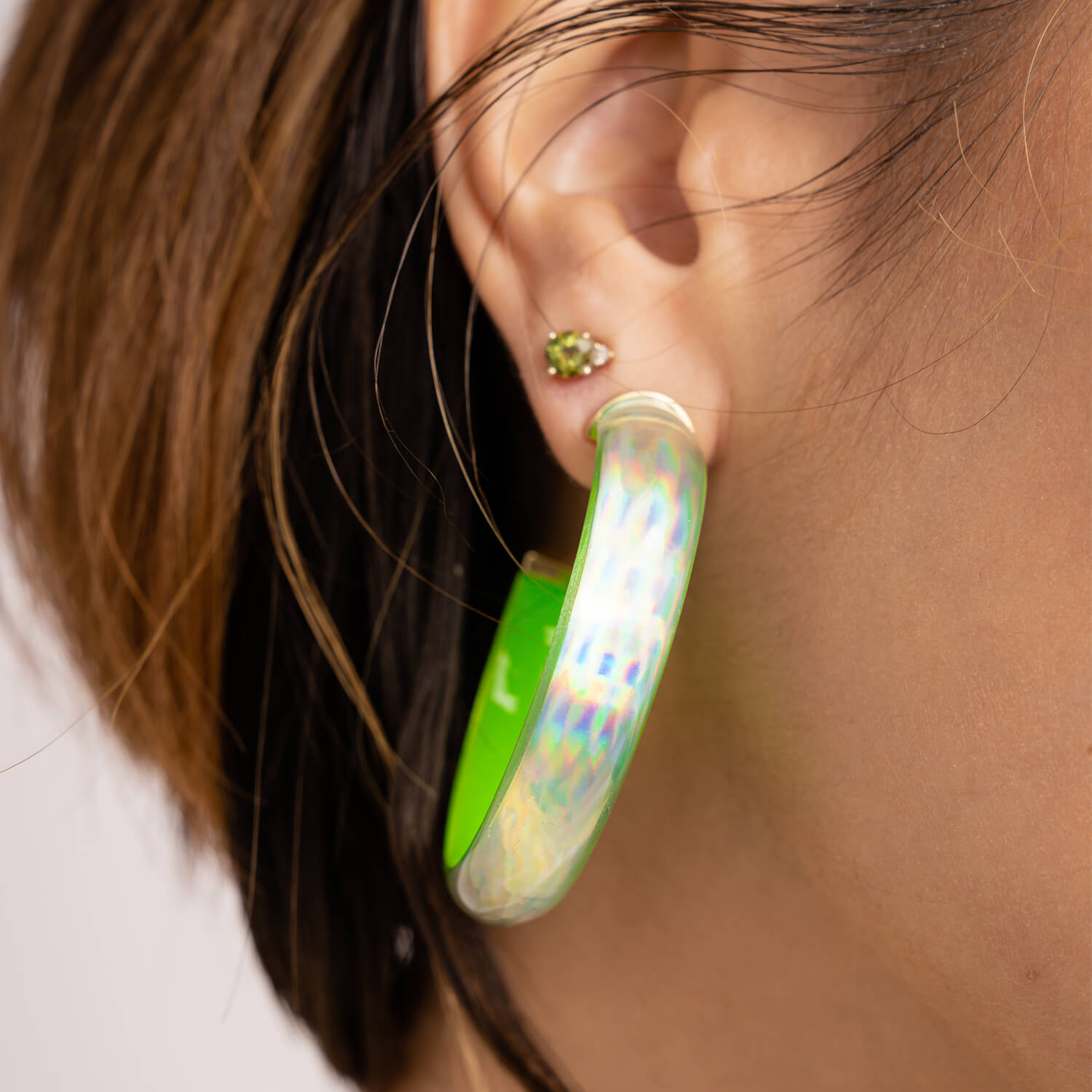 Rave Lucite Hoop Earrings