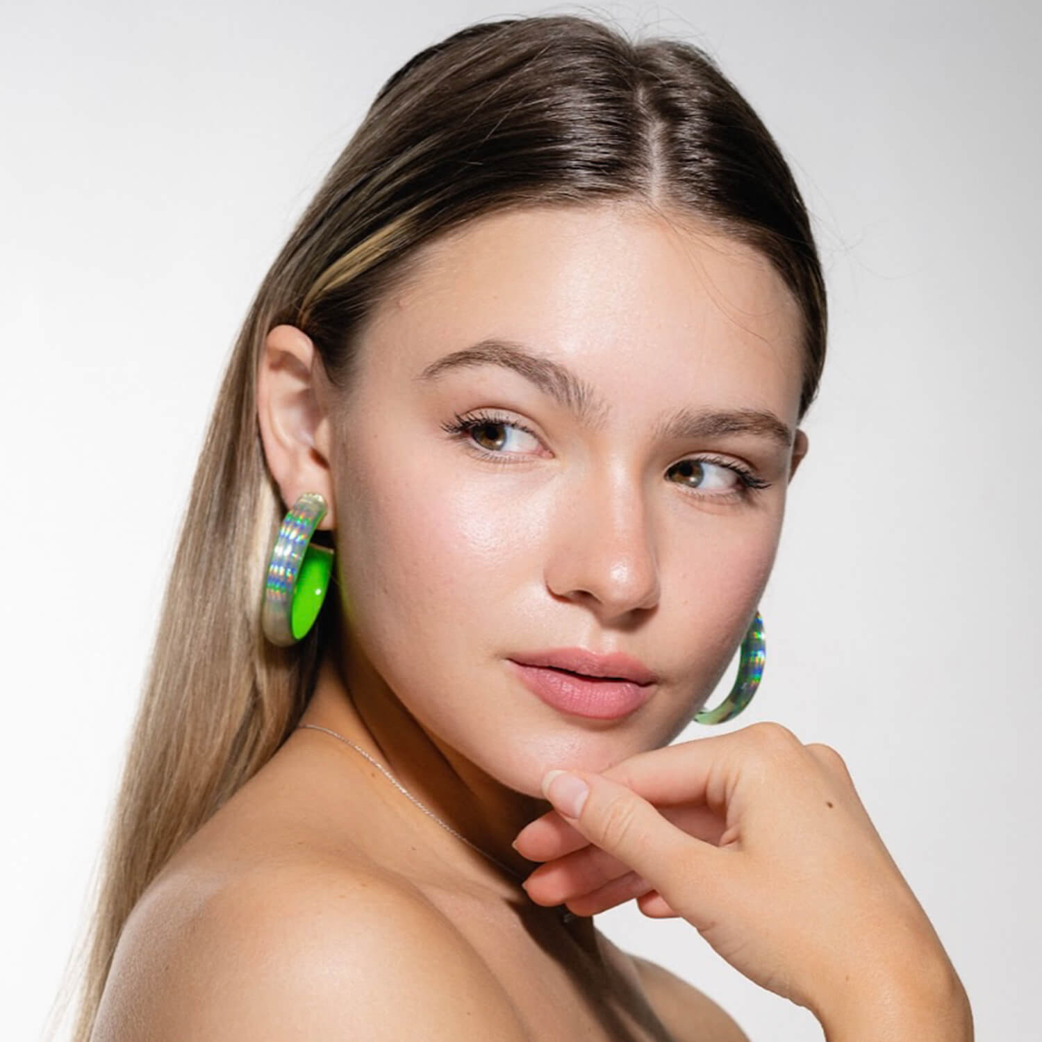 Rave Lucite Hoop Earrings