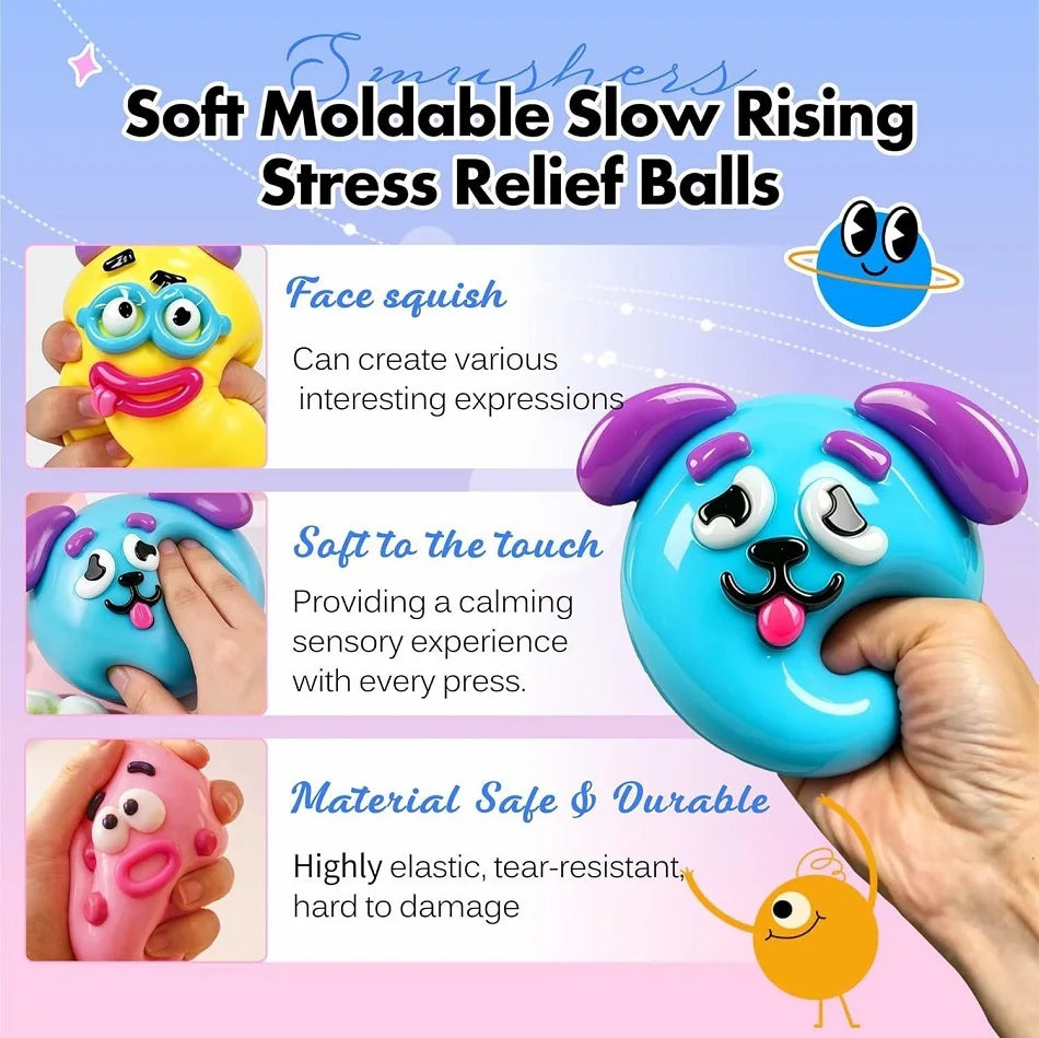 Blind Box Smushers Curiosities Dog Face Swap Squishy Toy Squeeze Toys