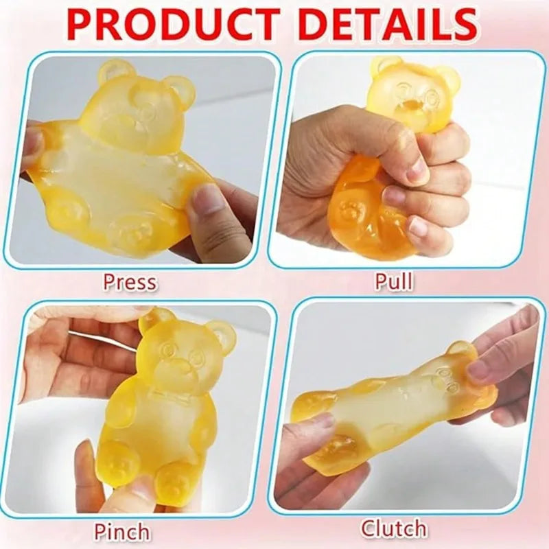 NEEDOH Soft Gummy Bear Fidget Squeeze Toy TPR Sensory Stress Relief