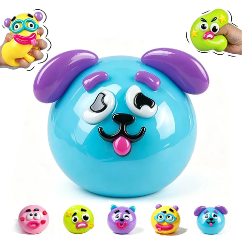Blind Box Smushers Curiosities Dog Face Swap Squishy Toy Squeeze Toys
