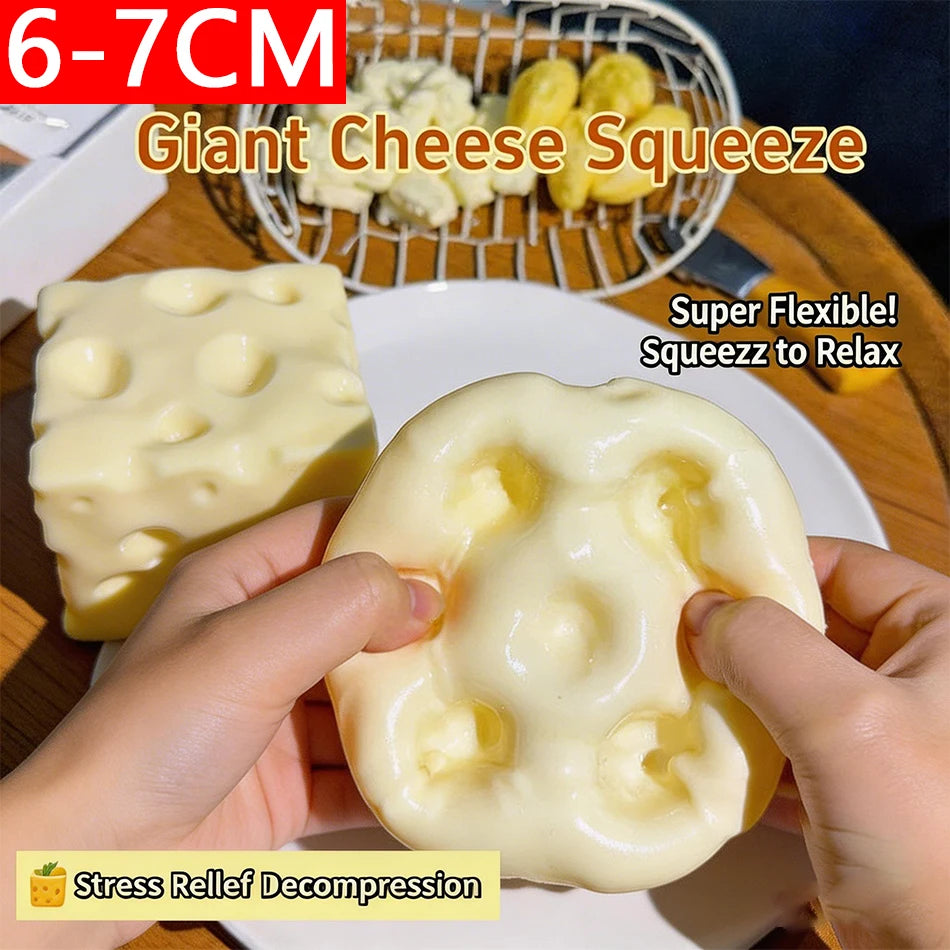5/6/7CM Jumbo Cheese Cube Stress Ball Shapeable Squeeze Decor