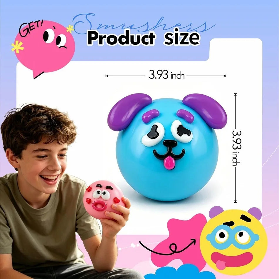 Blind Box Smushers Curiosities Dog Face Swap Squishy Toy Squeeze Toys