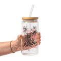 Feral Girl Summer Raccoon Glass Cup