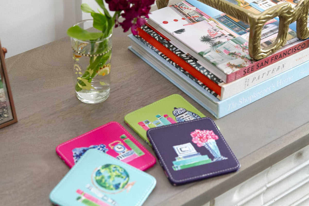 Believe in Your(Shelf) Coasters, Set of 4