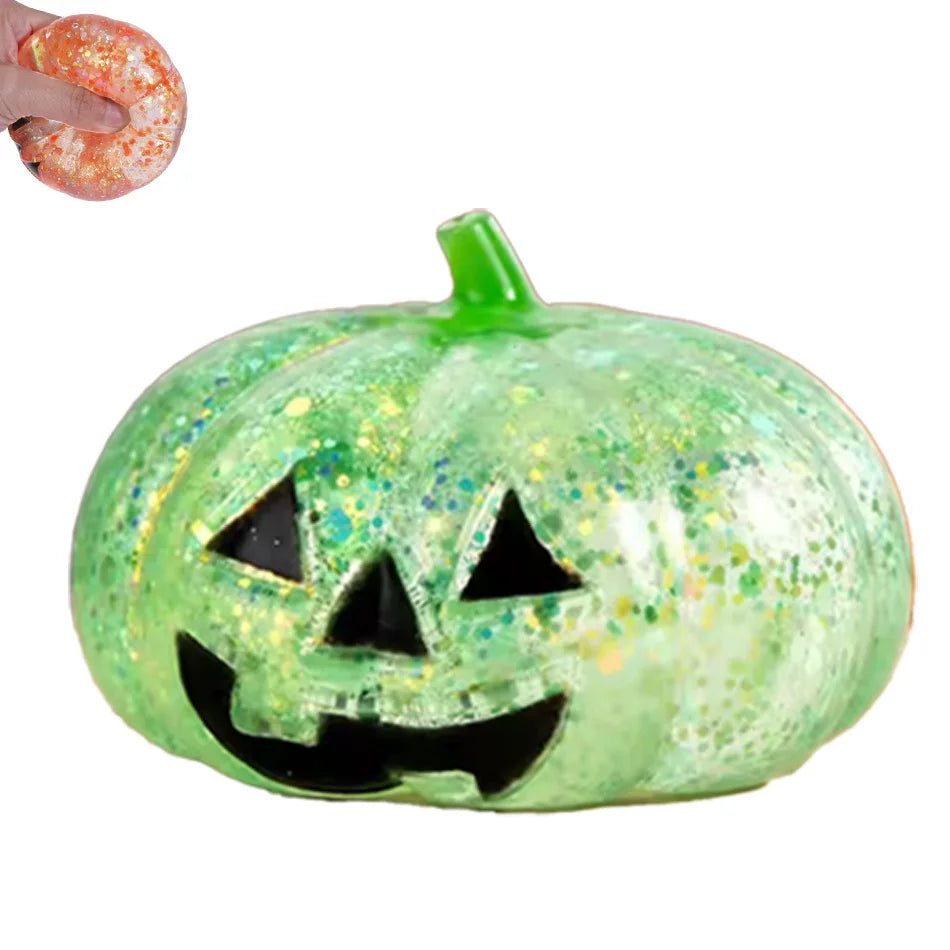 Halloween Pumpkin Maltose Squishy Stress Ball - Soft Slow Rebound Fidget Toy for Stress Relief Funny Adult Gift