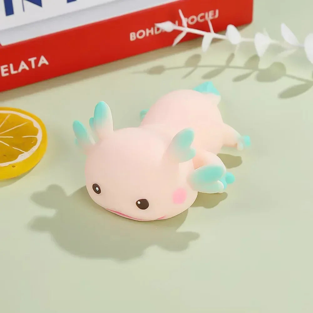 1/4pcs Axolotl Squeeze Ball Cute Fish Relax Cartoon Antistress Squishy Stress Relief Slow Rising For Adult Stretch Toys