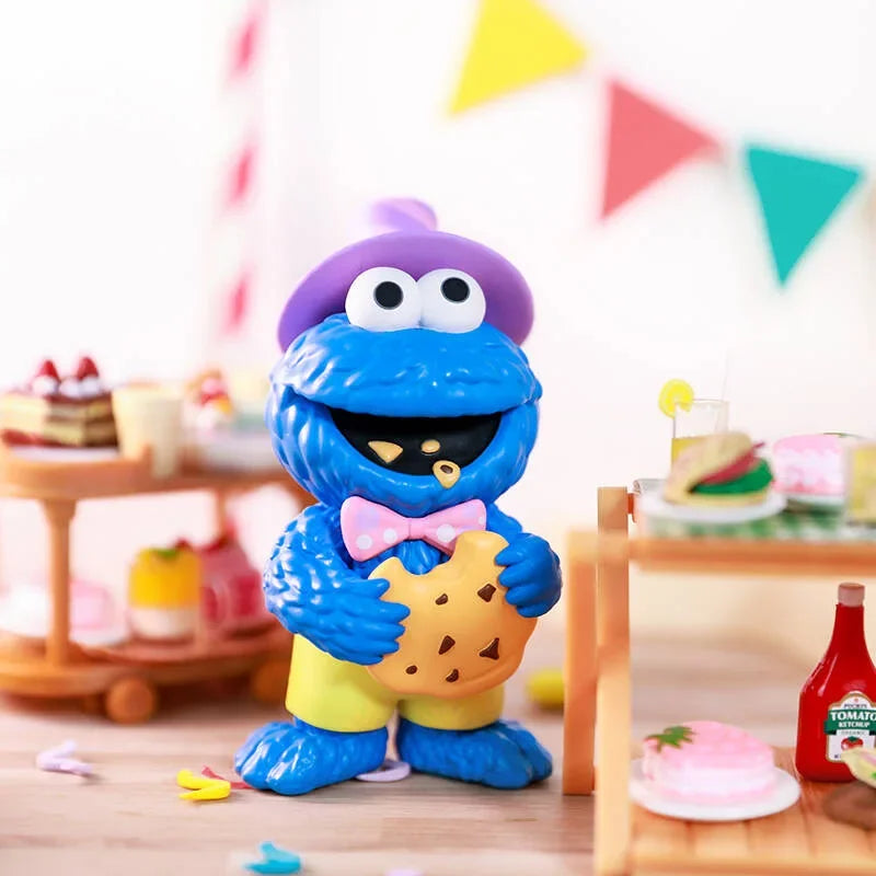 POP MART Sesame Street Party Series Blind Box Toys Kawaii Anime Action Figure Surprise Genuine Original Mystery Box Girls Gift