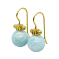 Amazonite And Matte Gold Column Top Earrings