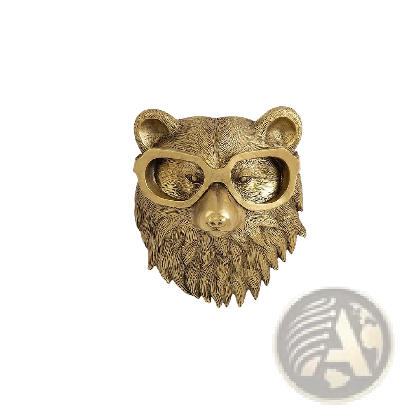 Animal Head Wall Decor Brass Resin Figurines with Glasses