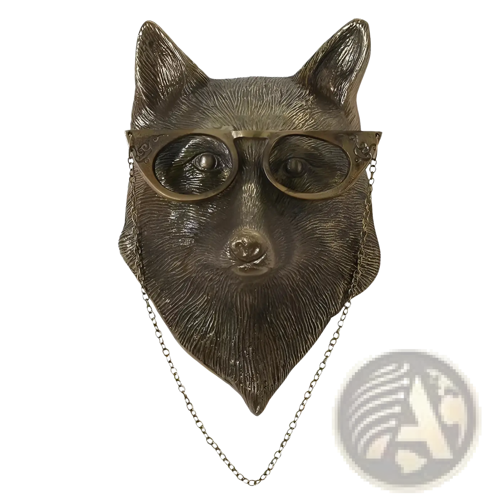 Animal Head Wall Decor Brass Resin Figurines with Glasses