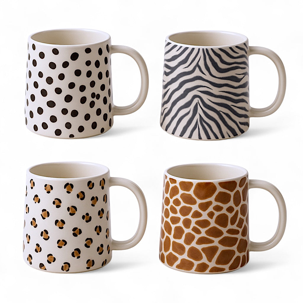 Animal Print Ceramic Coffee Mug | 4 Patterns