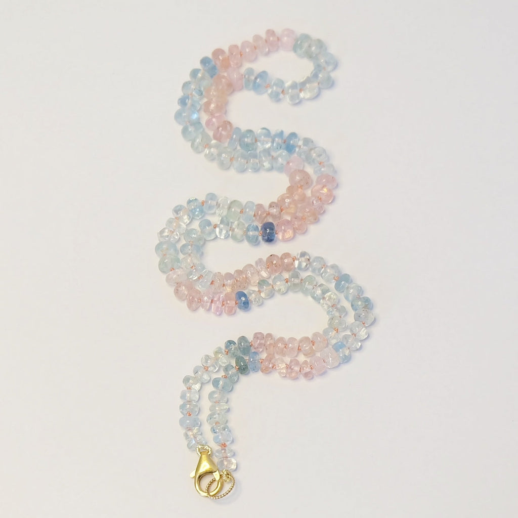 Aquamarine Rose Quartz Candy Necklace