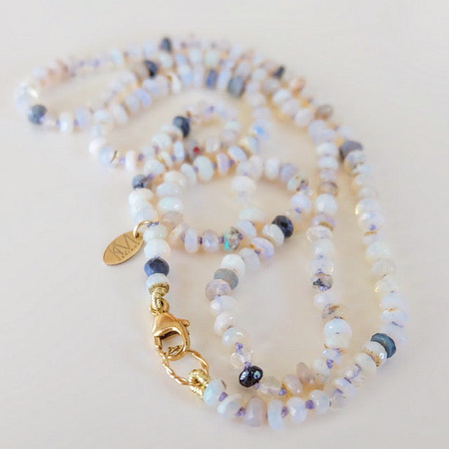 Australian Opal Candy Necklace 14K Gold