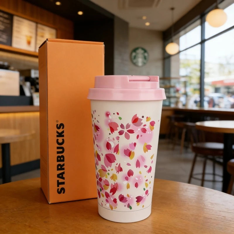 Starbucks Portable Thermal Bottle Cherry Blossom World Mug 304 Stainless Steel Insulated Cup Perfect Birthday Gift