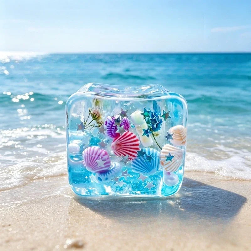 Ocean Style Embedded Shell Slow Rising Squishy Toy Sensory Toys Mochi Stress Relief Kawaii Cute Office Fidget Toy For Adults
