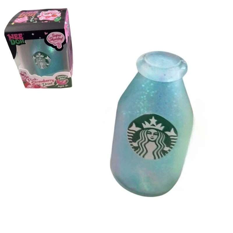 Kawaii Iced Coffee Cup Squishy Fidget Toy Soft Squeeze Stress Relief Mini Drink Decompression Toy Birthday Gift for Kids