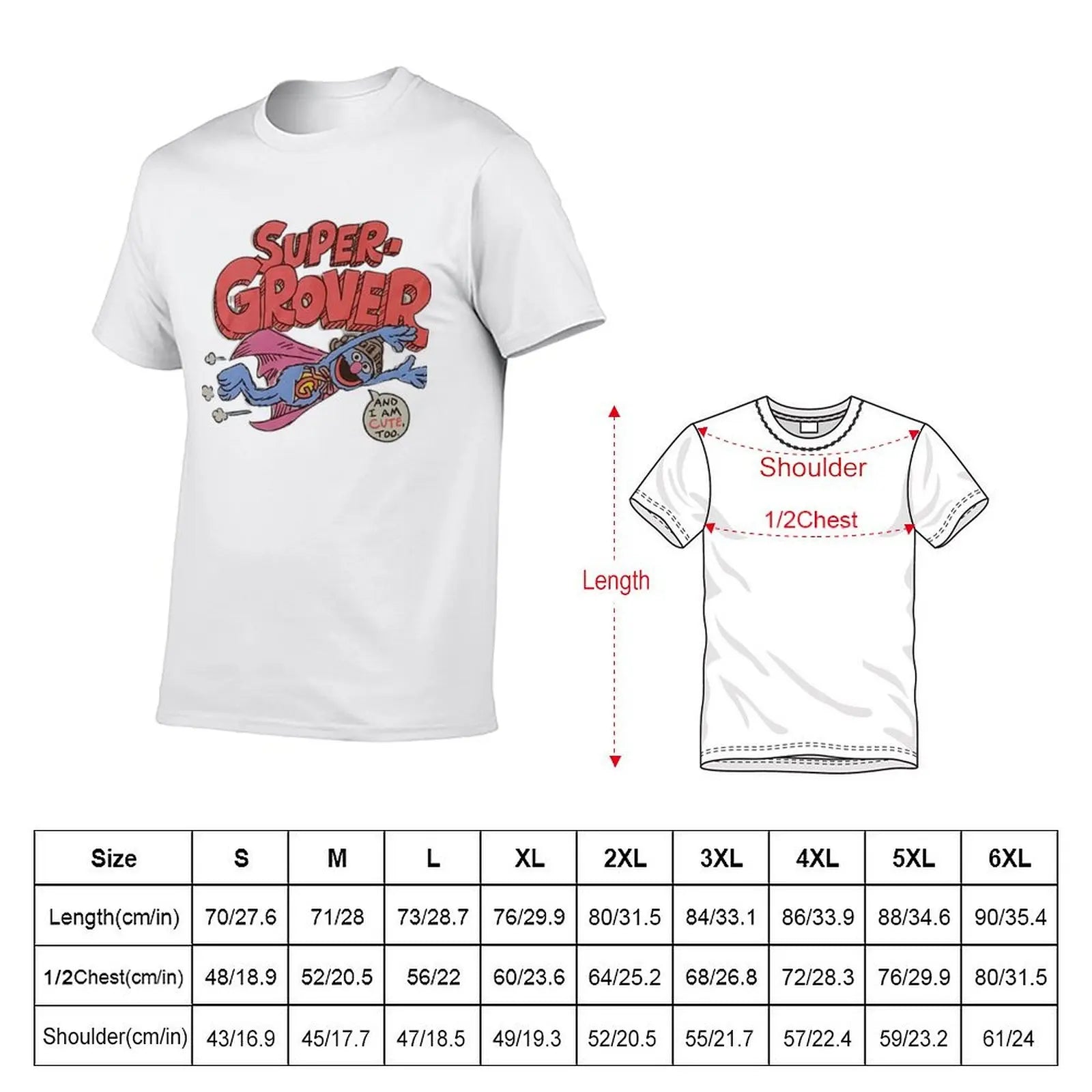 Super Grover And I'm Cute Too T-Shirt man graphic t shirt t shirt personalised T-Shirt