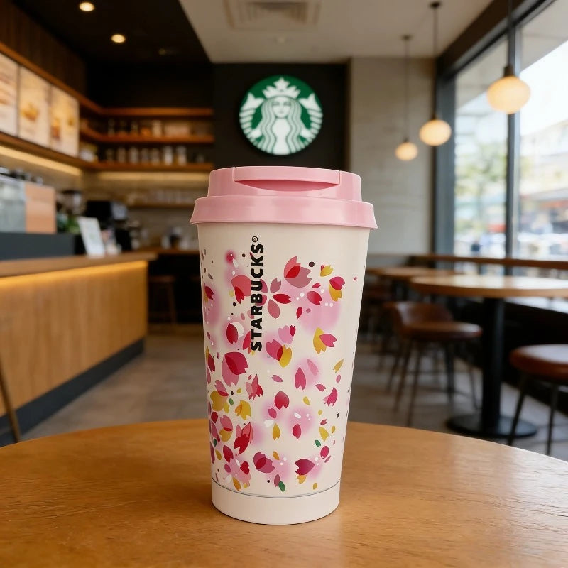 Starbucks Portable Thermal Bottle Cherry Blossom World Mug 304 Stainless Steel Insulated Cup Perfect Birthday Gift