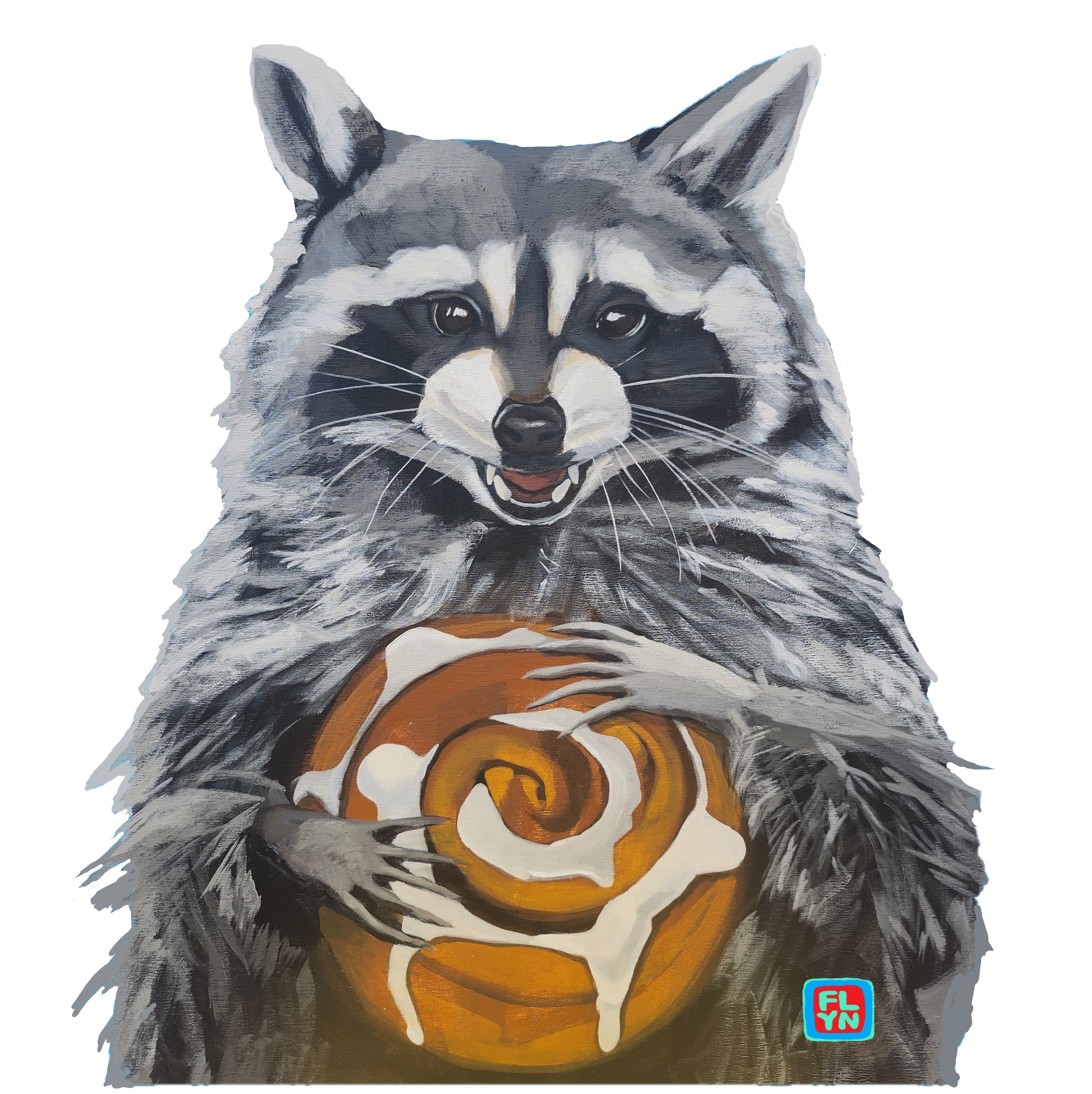Cinnabun Bandit Cut Out Raccoon Sticker