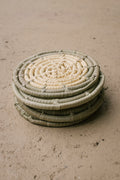 4 Piece Coaster Set with Sage Trim