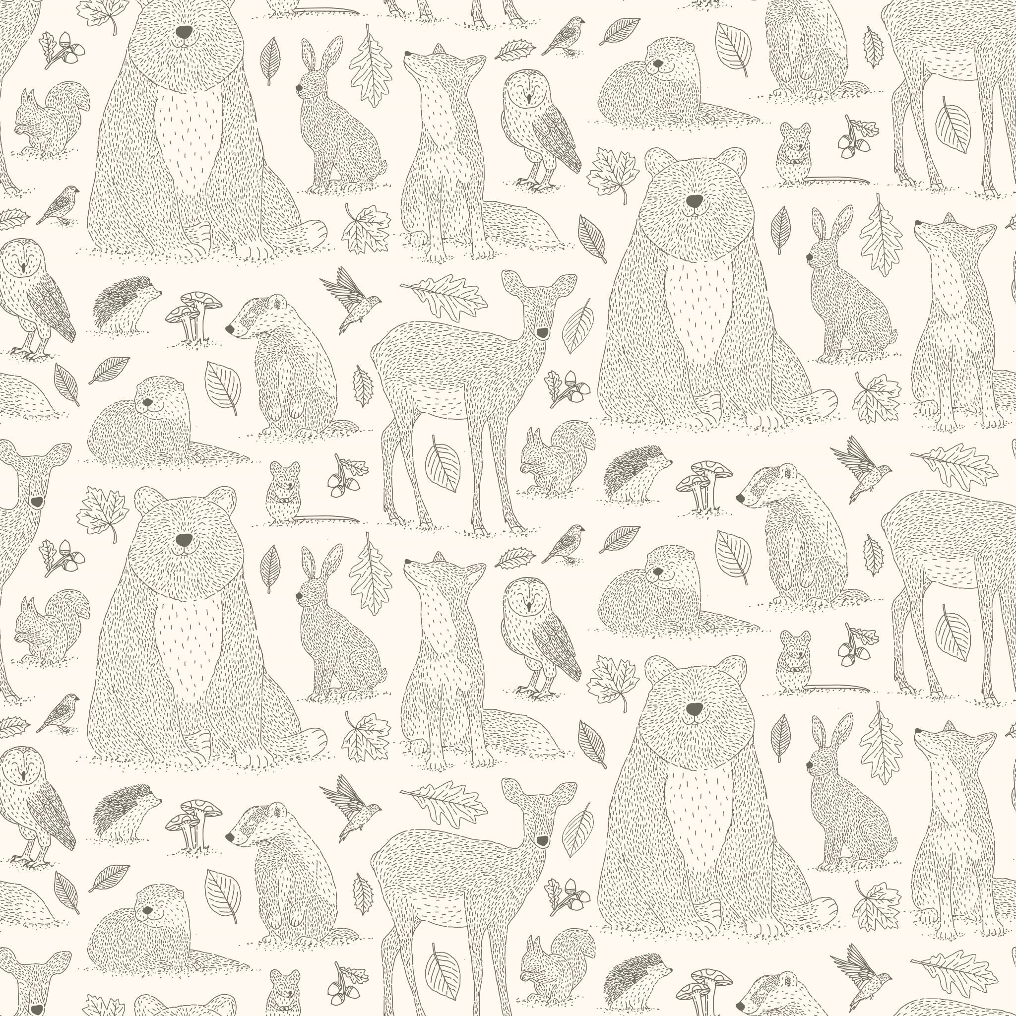 Woodland (Cream) Wallpaper