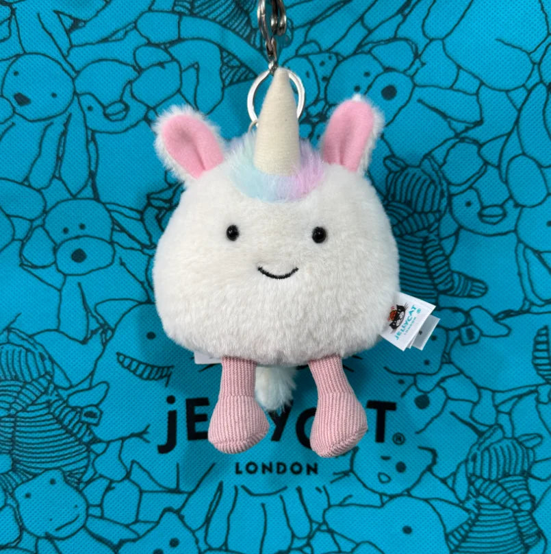 High quality cotton candy plush keychain, sky dragon, croissant toy JC bag charm cake little bear plush keychain decoration gift