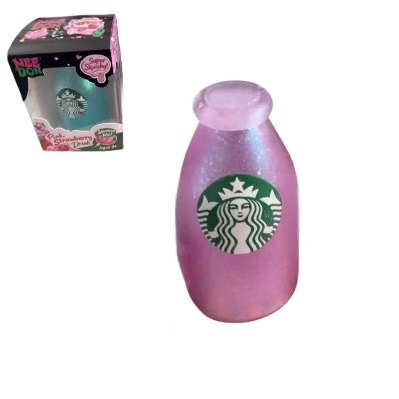 Kawaii Iced Coffee Cup Squishy Fidget Toy Soft Squeeze Stress Relief Mini Drink Decompression Toy Birthday Gift for Kids