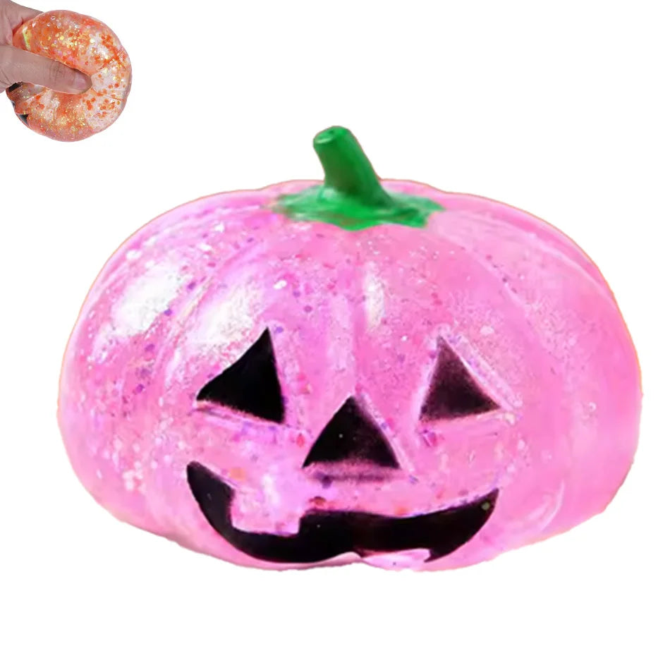 Halloween Pumpkin Maltose Squishy Stress Ball - Soft Slow Rebound Fidget Toy for Stress Relief Funny Adult Gift